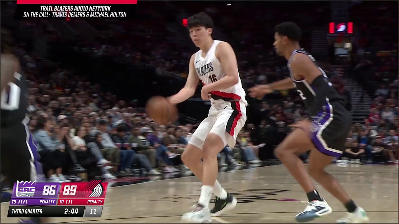 Yang Hansen WENT OFF in the 3rd quarter putting up 16 points in a win against the Sacramento Kings
