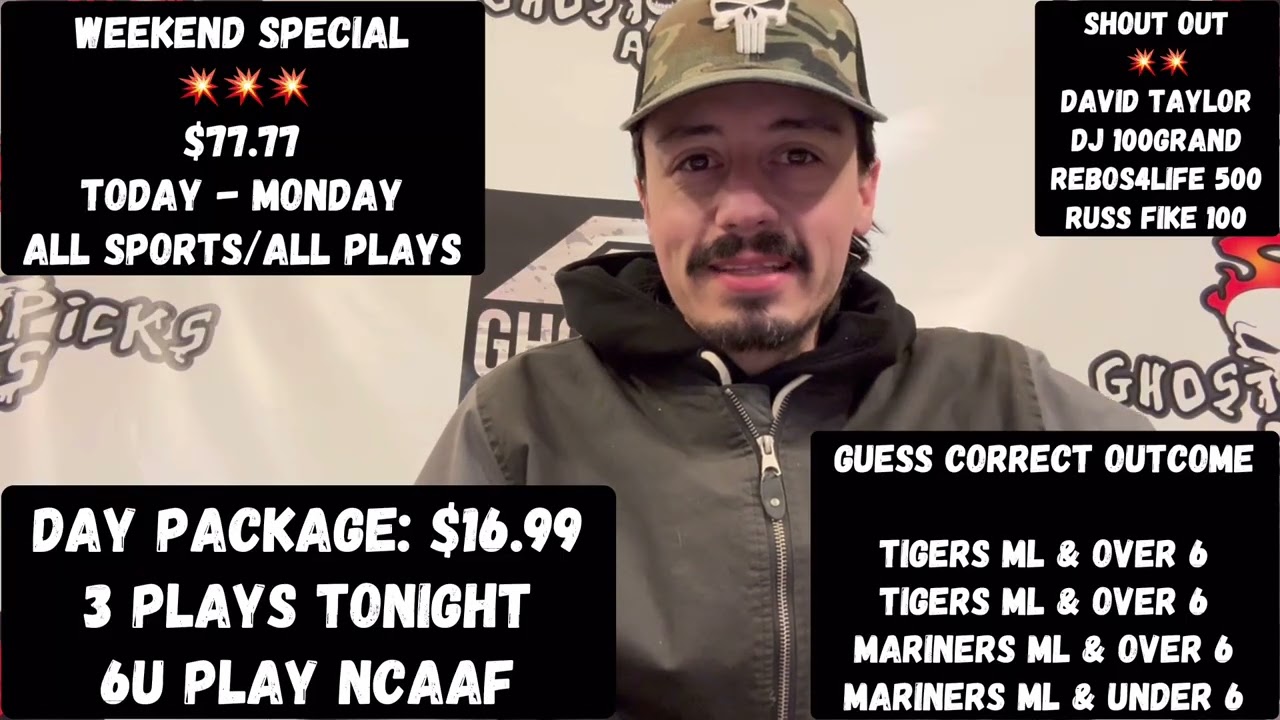 NCAAF FREE PLAY: Rutgers vs. Washington | MLB FREE PLAY: Tigers vs. Mariners | Friday 10/10/25