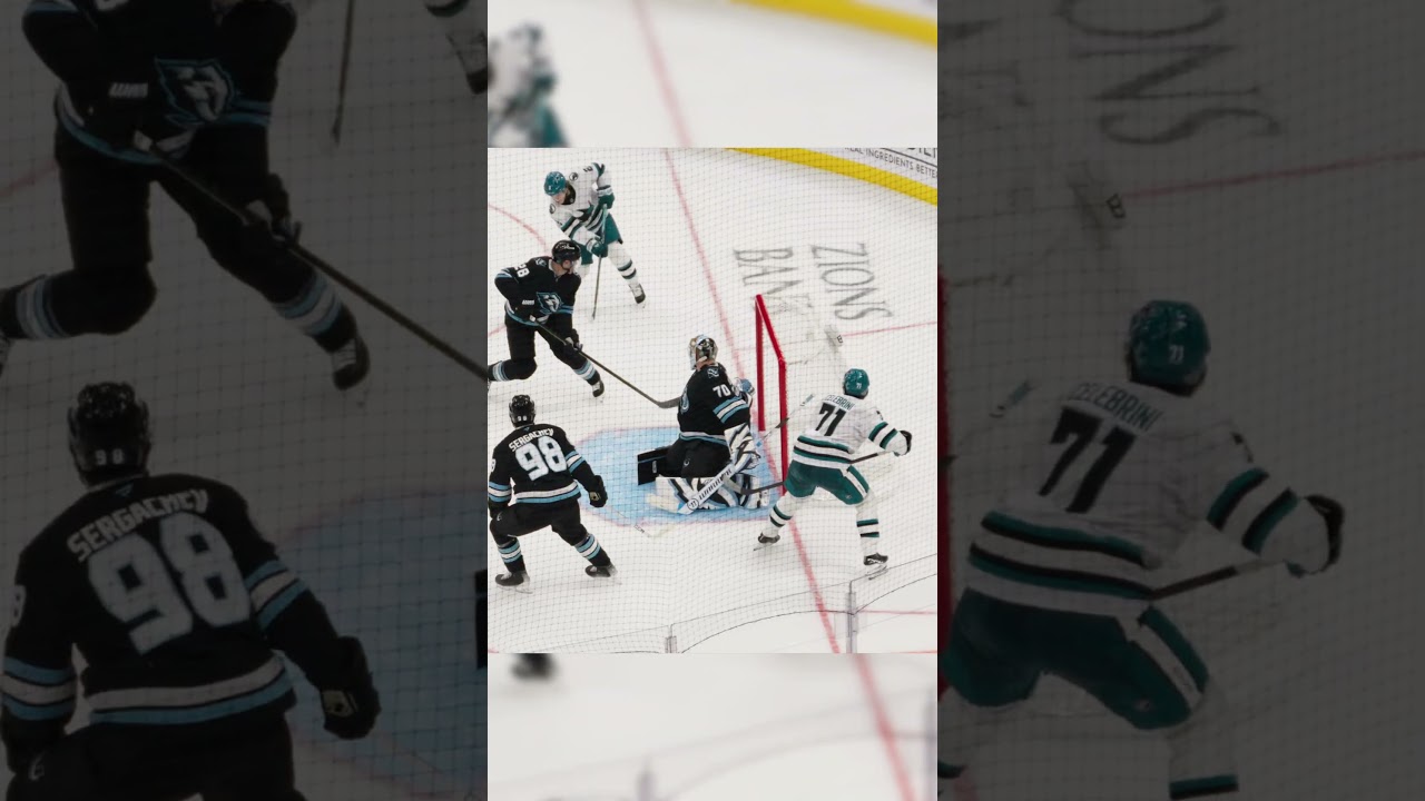 Will Smith scores against Utah  #hockey #sharks #nhl