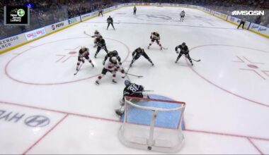 Timo Meier scores a goal against the Tampa Bay Lightning