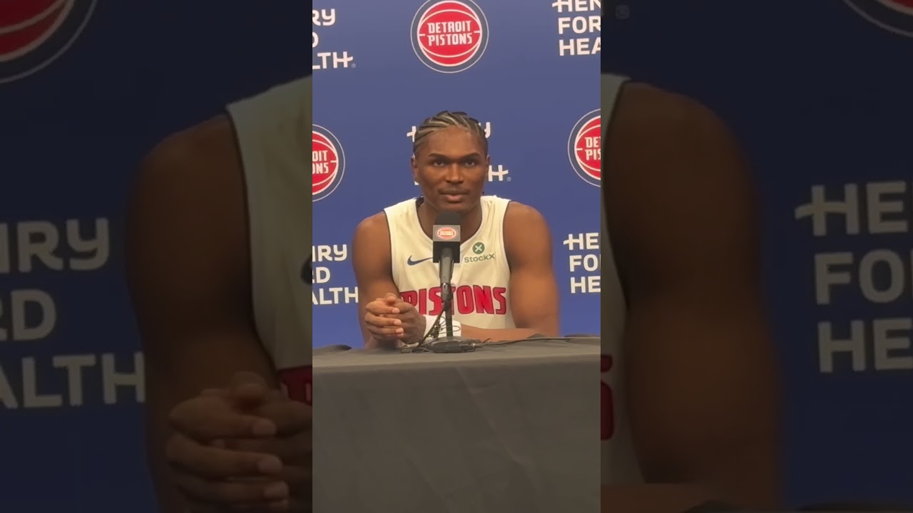Asked Ausar Thompson how he plans to help the halfcourt offense! #pistons #detroitpistons #nba