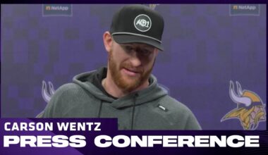Carson Wentz Talks About Playing Through Injury, Vikings Game-Winning Drive Late vs. Browns