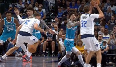 Cooper Flagg tough move on LaMelo Ball for bucket and throws lob to Anthony Davis
