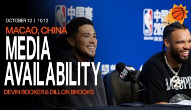 Devin Booker and Dillon Brooks Phoenix Suns Postgame Media Availability from Macao, China | 10-12-25
