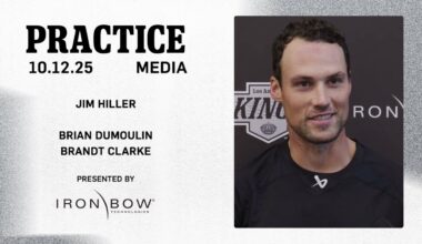 MEDIA: Dumoulin, Clarke, and Hiller | 10.12.25 LA Kings Practice in Minnesota