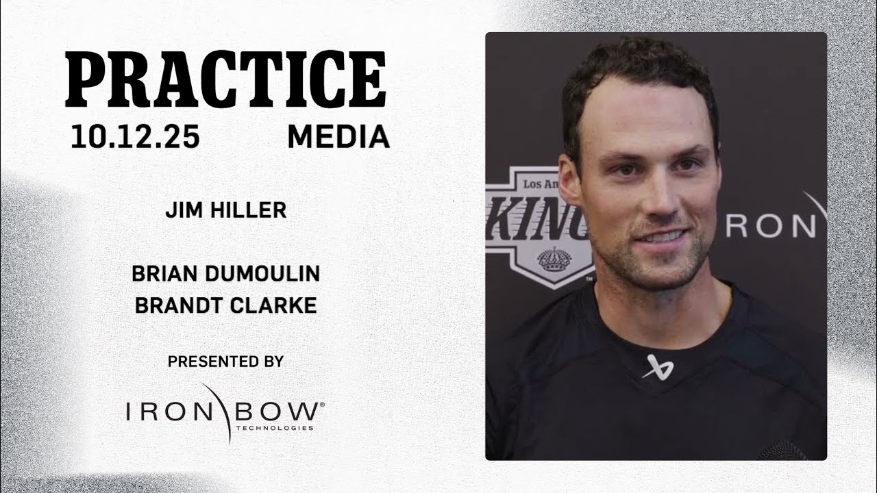 MEDIA: Dumoulin, Clarke, and Hiller | 10.12.25 LA Kings Practice in Minnesota