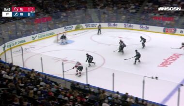 Connor Brown scores a goal against the Tampa Bay Lightning