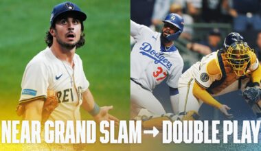 Near-grand slam ➡️ double play? Brewers get out of BASES-LOADED JAM with a MIRACLE! 😱 (Full inning)