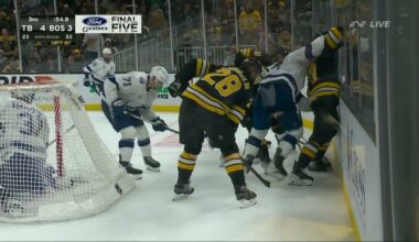 David Pastrnak hits Nikita Kucherov 10/13/25
