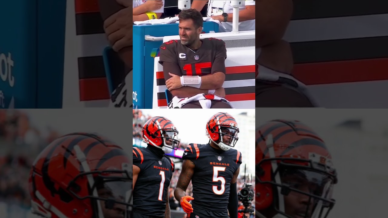 Joe Flacco Realizing He Gets to Throw to Bengals Stars Ja'Marr Chase & Tee Higgins!