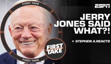 Stephen A. REACTS to Jerry Jones saying the Cowboys have the 'most capable' pass rush 🍿 | First Take
