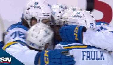 Pius Suter tips home first goal since joining the Blues