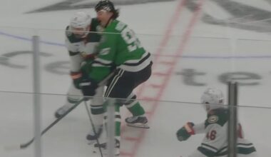 Jake Middleton Lays a Big Open Ice Hit On Matt Duchene