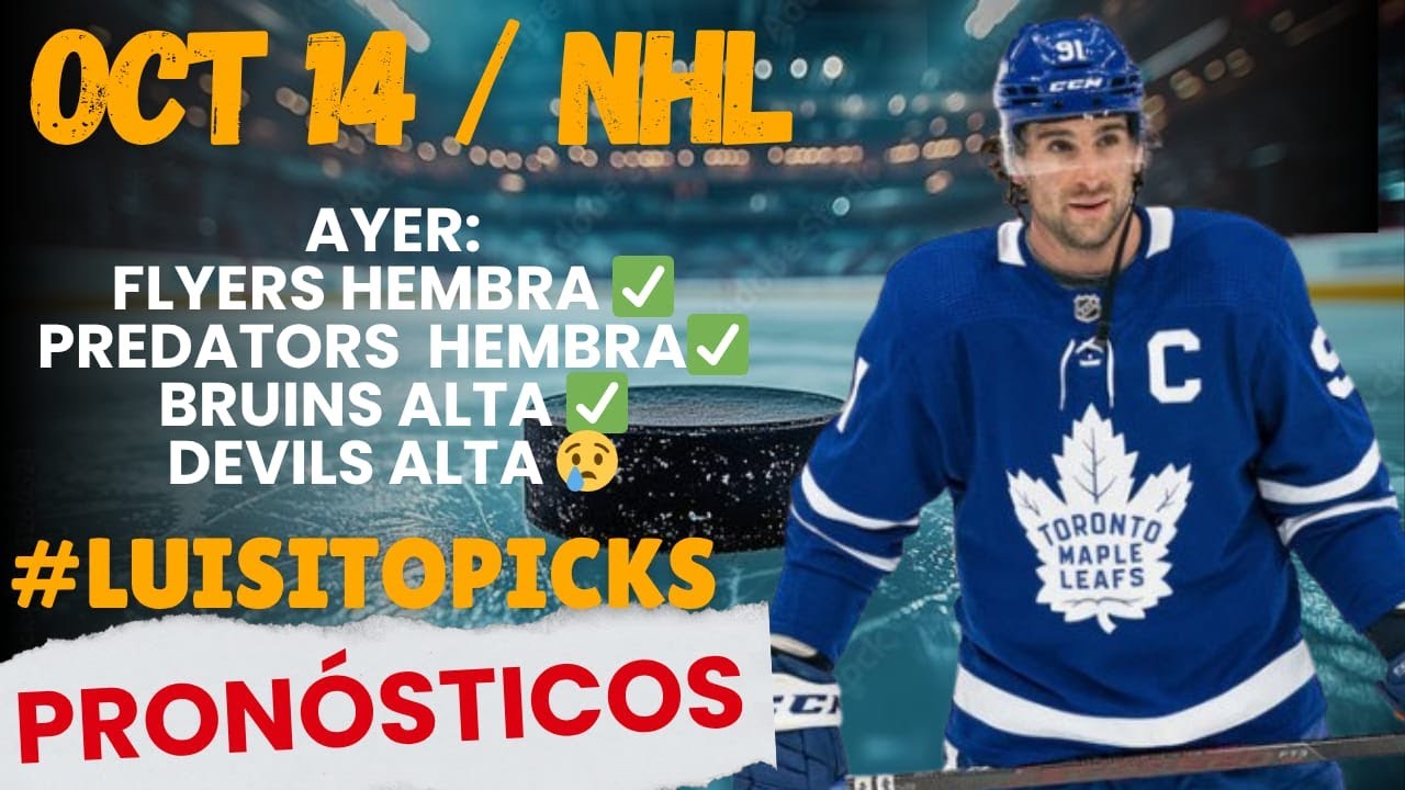🔴 PRONÓSTICOS DE NHL 🔥MARTES 14 OCTUBRE ​​⚾​​ DATOS DEPORTIVOS