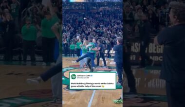 Mark Wahlberg filming at a Celtics game 🤩