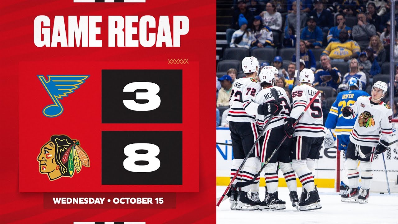 Blackhawks at Blues Game Highlights | 10.15.25