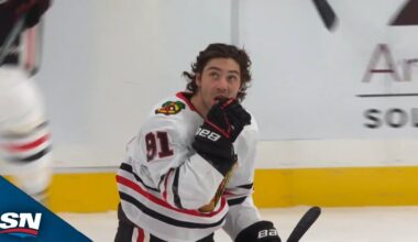 Blackhawks' Frank Nazar Jumped After Crashing The Net To Score