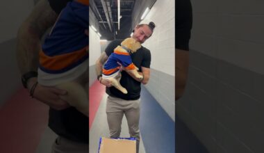 New York Islanders Introduce New Team Dog To The Team!