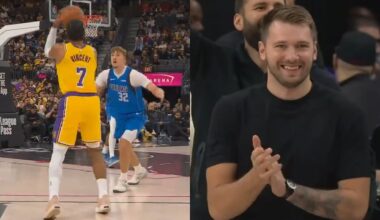 Gabe Vincent welcomes Cooper Flagg to NBA and hits 5 threes in first 4 mins of game