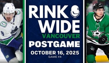 RINK WIDE POST-GAME: Vancouver Canucks at Dallas Stars | Game #4 - Oct. 16, 2025