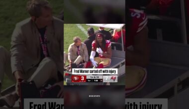 Fred Warner was carted off the field in a air cast around his right leg #nfl #49ers