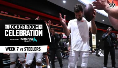 2025 Week 7 vs Steelers | Locker Room Celebration