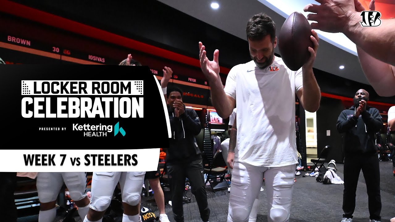 2025 Week 7 vs Steelers | Locker Room Celebration