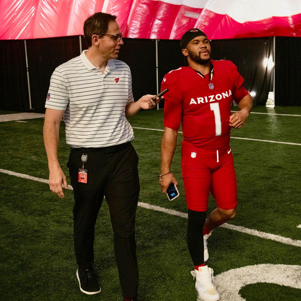 WR Marvin Harrison Jr. no longer in yellow non-contact jersey and working. So is Zay Jones.

QB Kyler Murray still working with scout team pass catchers. Jacoby Brissett working with top pass catchers.