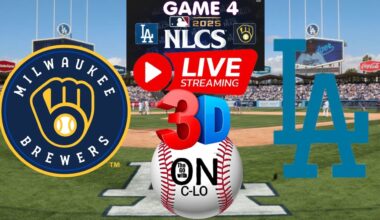 Los Angeles Dodgers vs Milwaukee Brewers Game 4 NLCS Live MLB Baseball. Play by Play 3D Presentation