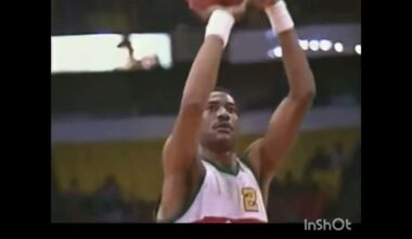 VINTAGE ALEX ENGLISH DROPPING BUCKETS  47 Pts.  DENVER NUGGETS  vs.  DETROIT PISTONS IN 1983..