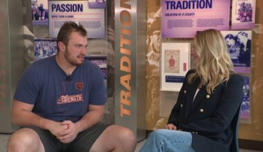 Cassie goes 1 on 1 with Bears left tackle Theo Benedet