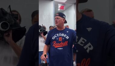 A.J. Hinch & the Detroit Tigers in the Locker Room following their AL Wild Card Series Win 🔥