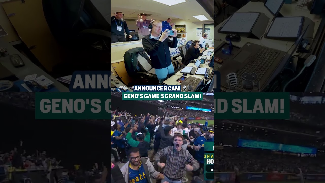The broadcast booth was fired up for Geno’s ground shaking grand slam 🔥 #SeizeTheMoment