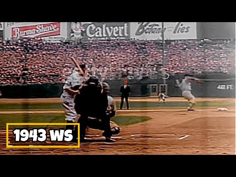 1943 World Series Footage ⭐️ NY Yankees vs. St. Louis Cardinals [In 4K Color, Speed Adjusted]