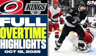 Carolina Hurricanes at Los Angeles Kings | FULL Overtime Highlights - October 18, 2025