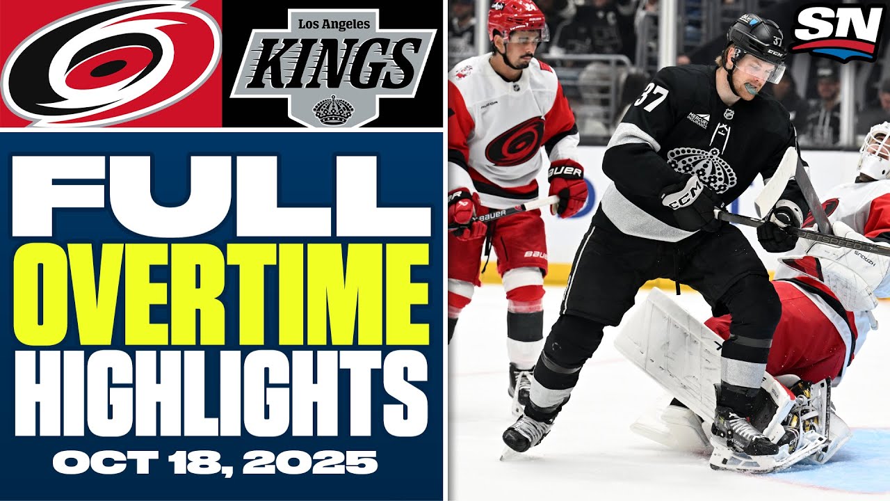 Carolina Hurricanes at Los Angeles Kings | FULL Overtime Highlights - October 18, 2025
