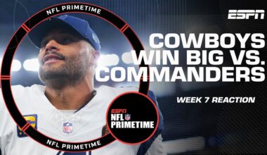 NFL PrimeTime Week 7 Reaction 🍿 Cowboys win big, Chiefs shut out Raiders & more