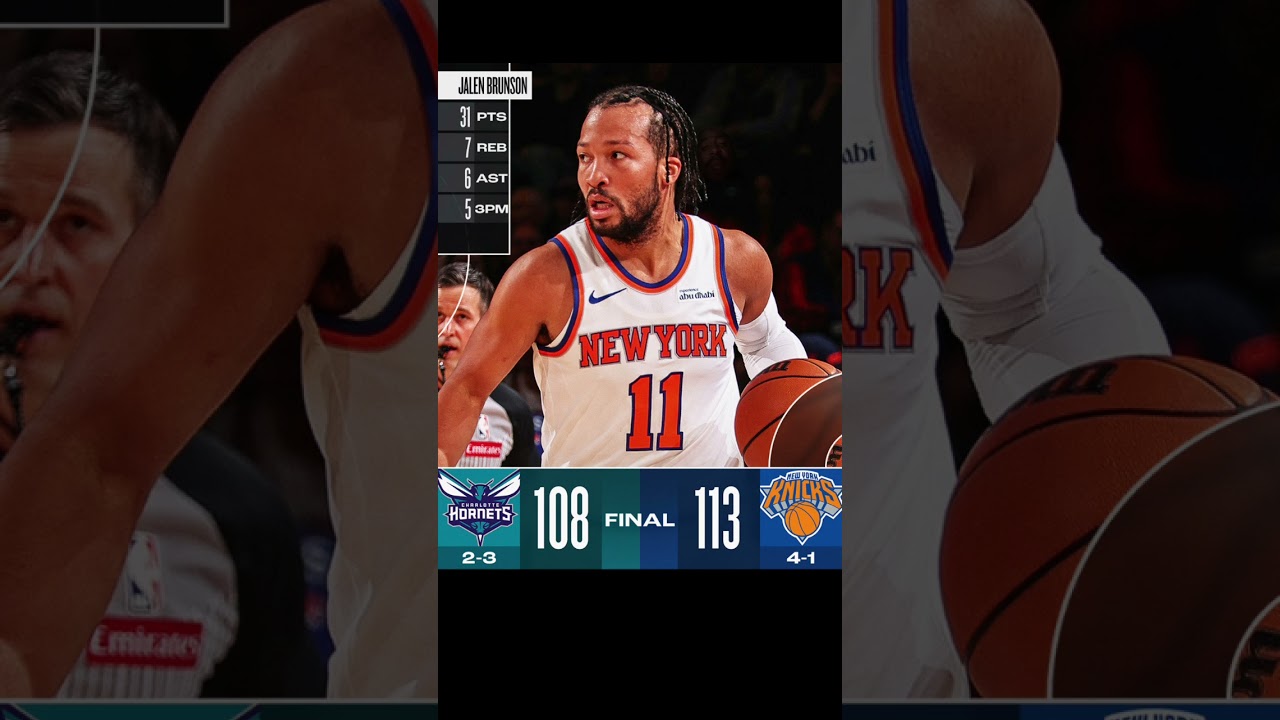 Charlotte Hornets versus New York Knicks game score ￼