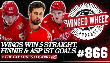 RED WINGS WIN 5 STRAIGHT! LARKIN ON FIRE, FINNIE & ASP's 1st GOALS - Winged Wheel Podcast - Oct. 19