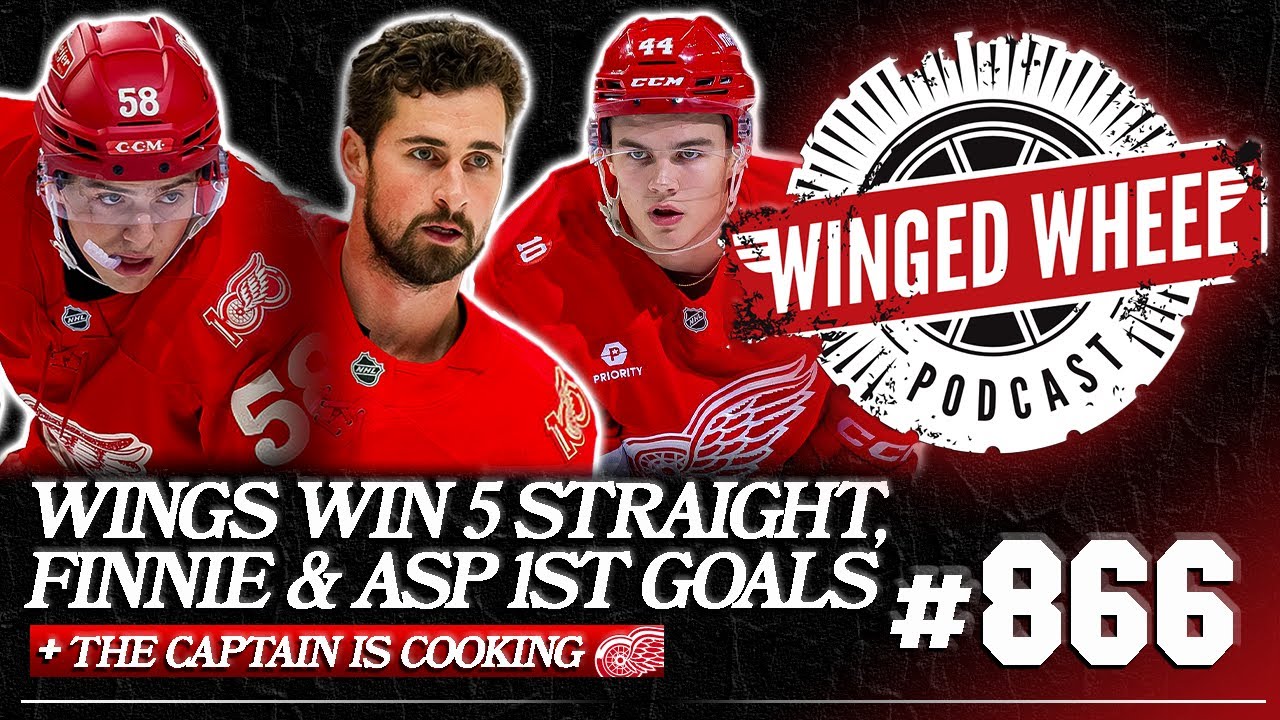 RED WINGS WIN 5 STRAIGHT! LARKIN ON FIRE, FINNIE & ASP's 1st GOALS - Winged Wheel Podcast - Oct. 19