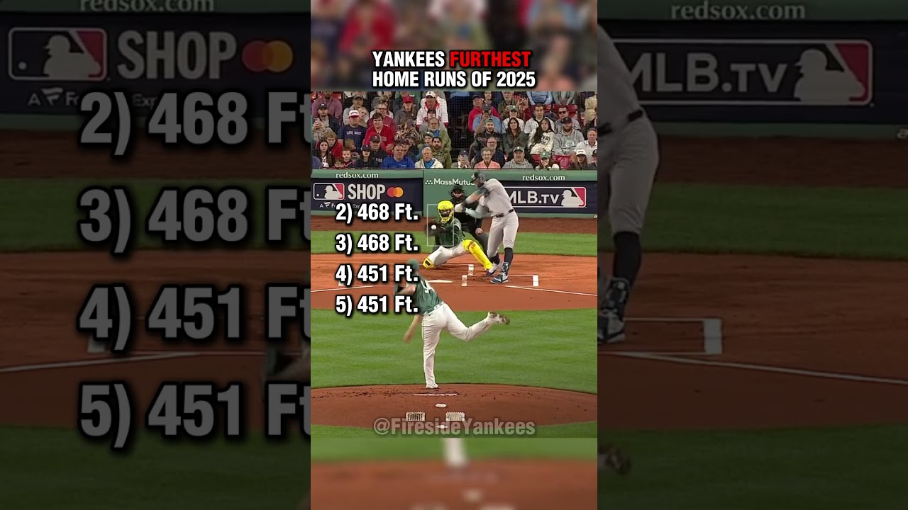 Yankees 5 FURTHEST Home Runs of 2025  #yankees #mlb #baseball #nyy #newyorkyankees #highlights