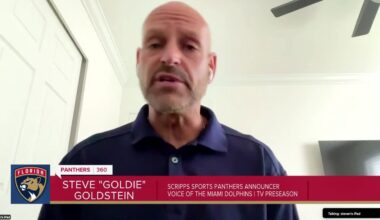 WPTV's Mike Trim talks to Panthers play-by-play host Steve Goldstein