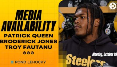 Broderick Jones, Troy Fautanu, Patrick Queen Media Availability (Oct. 20) | Pittsburgh Steelers
