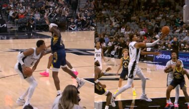 Victor Wembanyama step-through move from near 3-point line is just unfair 😭