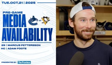 Marcus Pettersson & Head Coach Adam Foote Pre-Game Media | Canucks at Penguins (Oct 21, 2025)