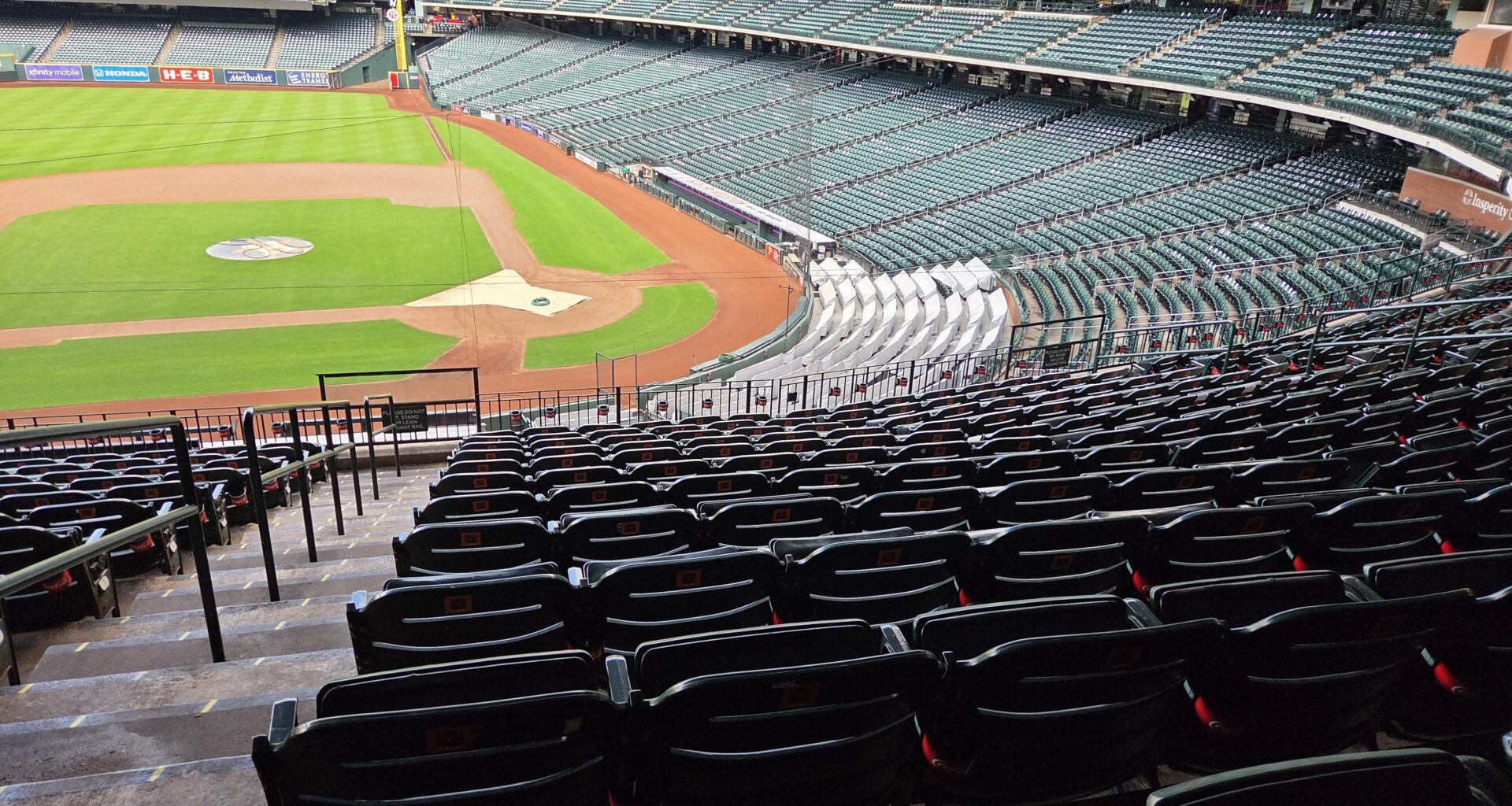 Checking in from our new seats in section 215