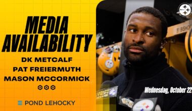 DK Metcalf, Pat Freiermuth, Mason McCormick Media Availability (Oct. 22) | Pittsburgh Steelers