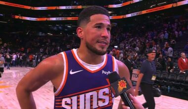 Devin Booker Postgame On-Court Interview following win vs Sacramento Kings | 10-22-25