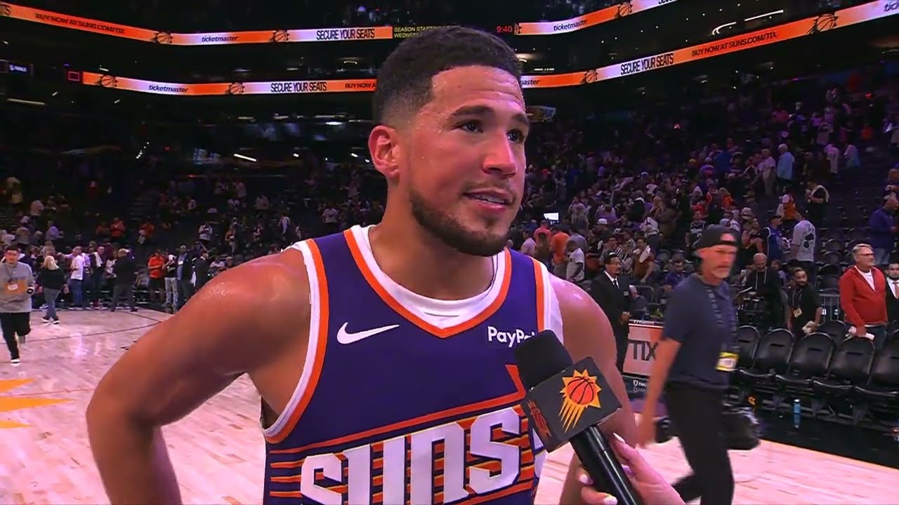 Devin Booker Postgame On-Court Interview following win vs Sacramento Kings | 10-22-25