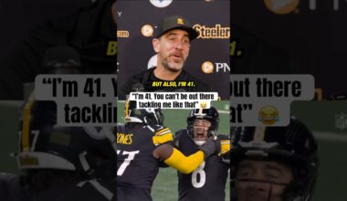 Rodgers on being tackled by Broderick Jones 😂 (via @steelers)